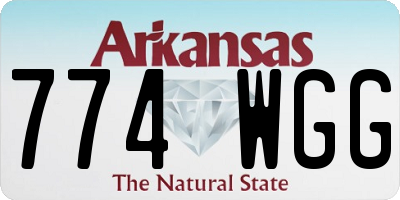 AR license plate 774WGG