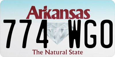 AR license plate 774WGO