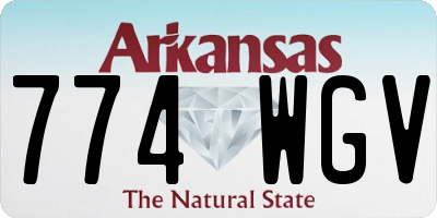 AR license plate 774WGV