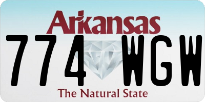 AR license plate 774WGW