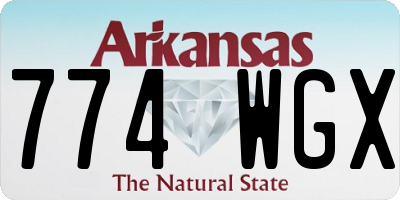 AR license plate 774WGX