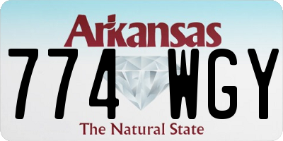 AR license plate 774WGY