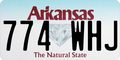 AR license plate 774WHJ