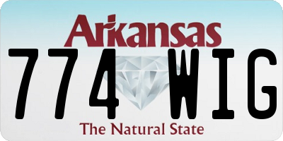AR license plate 774WIG