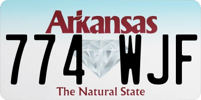 AR license plate 774WJF