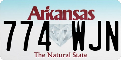 AR license plate 774WJN