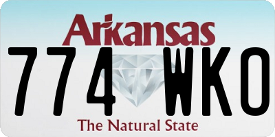 AR license plate 774WKO