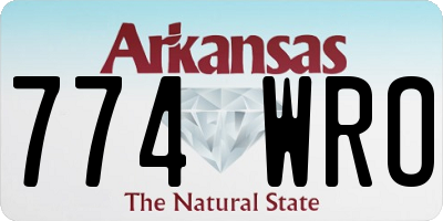 AR license plate 774WRO