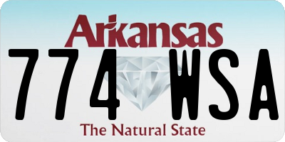 AR license plate 774WSA