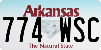 AR license plate 774WSC