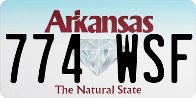 AR license plate 774WSF