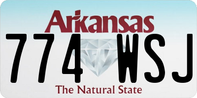 AR license plate 774WSJ