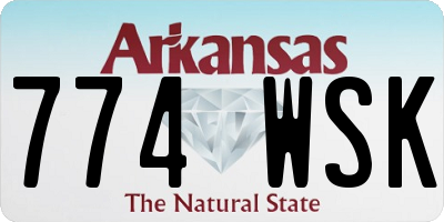 AR license plate 774WSK