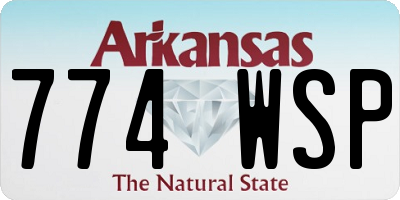 AR license plate 774WSP
