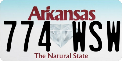 AR license plate 774WSW