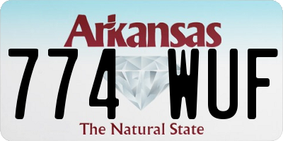 AR license plate 774WUF