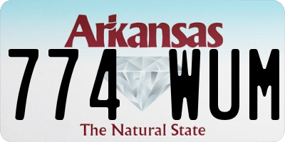 AR license plate 774WUM