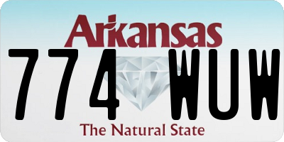 AR license plate 774WUW