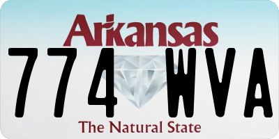 AR license plate 774WVA