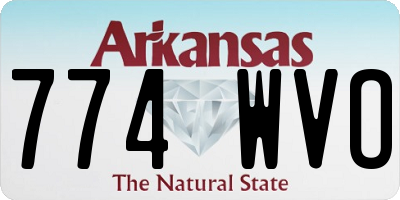AR license plate 774WVO