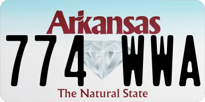 AR license plate 774WWA