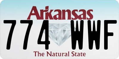 AR license plate 774WWF