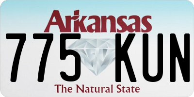AR license plate 775KUN