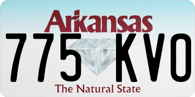AR license plate 775KVO