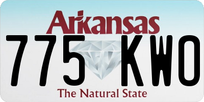 AR license plate 775KWO