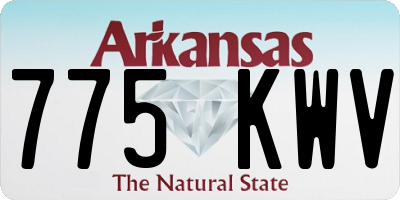 AR license plate 775KWV