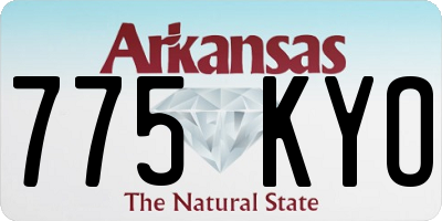 AR license plate 775KYO