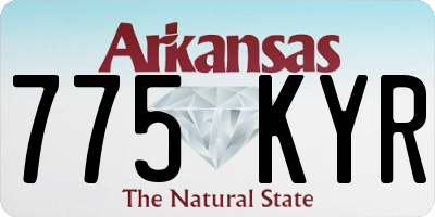 AR license plate 775KYR