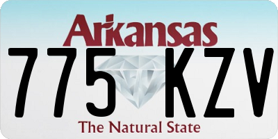 AR license plate 775KZV