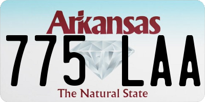 AR license plate 775LAA