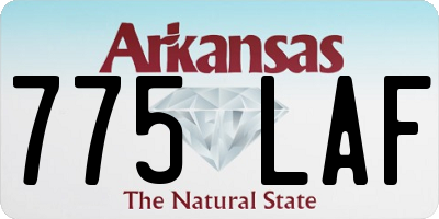 AR license plate 775LAF