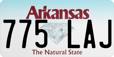 AR license plate 775LAJ