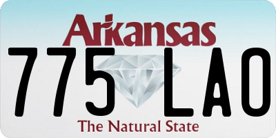 AR license plate 775LAO