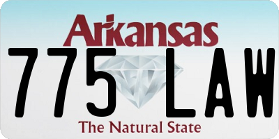 AR license plate 775LAW