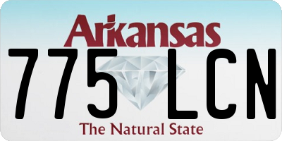 AR license plate 775LCN