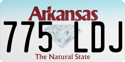 AR license plate 775LDJ
