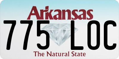 AR license plate 775LOC