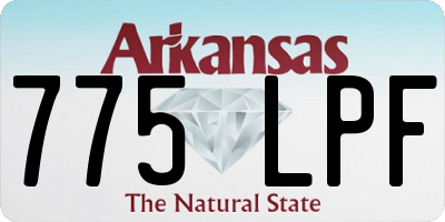 AR license plate 775LPF