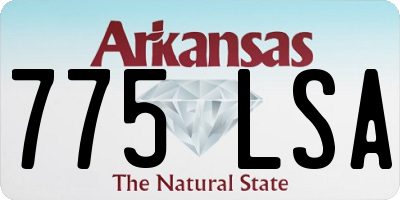AR license plate 775LSA