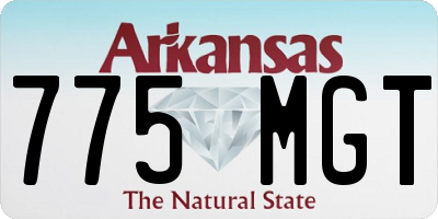 AR license plate 775MGT