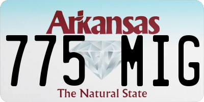 AR license plate 775MIG