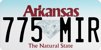 AR license plate 775MIR