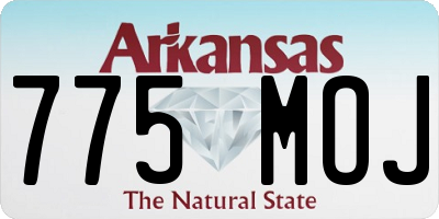 AR license plate 775MOJ