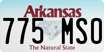AR license plate 775MSO