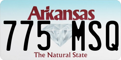 AR license plate 775MSQ