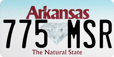AR license plate 775MSR